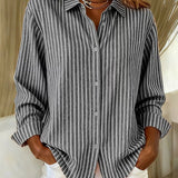 Deborah | Striped Button-Front Shirt