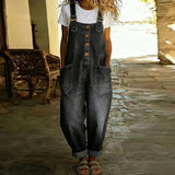 Mae™ | Vintage Soft Cotton Denim Effect Overalls