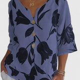 Karoline | Elegant Floral Print Blouse