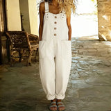 Mae™ | Vintage Soft Cotton Denim Effect Overalls
