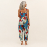 Jumpsuit - Jumpsuit with a Lively Poppy Pattern