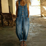 Mae™ | Vintage Soft Cotton Denim Effect Overalls