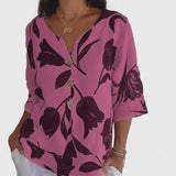 Karoline | Elegant Floral Print Blouse
