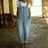 Mae™ | Vintage Soft Cotton Denim Effect Overalls