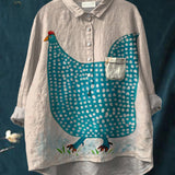 Henrietta | Playful Polka Dot Chicken Shirt