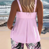 Daphne | Bright Ribbed Tankini Shorts