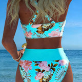 Jolina | Floral Contrast Split Bikini