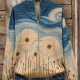 Yolanda™ | Dandelion Meadow Quilted Zip Cardigan