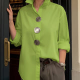 Rachel | Statement Button Stand Collar Blouse