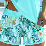 Barbara | Elegant Ocean Print Split Tankini