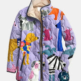 Iverie™ | Casual Quilted Jacket with Dog Print