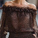 Off Shoulder Ruffle Neck Blouse
