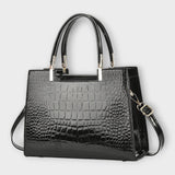 Eleanor | Glossy Crocodile Pattern Handbag