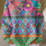 Sign | Sweater with Ethnic Floral Stripes