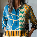 Mira | Colorful Geometric Print Shirt