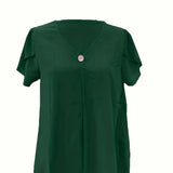 Basha | Ruffle Short Sleeve Blouse With Single Button