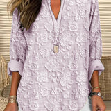 Hanna | Relaxed Fit Floral Embroidered Women Blouse V Neck