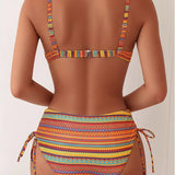 Rose | Two Piece Swimsuit with Striped Print