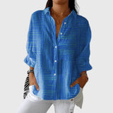 Feline | Azure Stripe Blouse