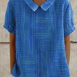 Quinn - Striped Geometric Blouse