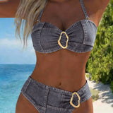 Patricia | Metal Buckle Suspender Bikini Two-Piece