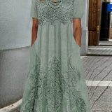 INDIGO | ELEGANT MIDI DRESS WITH FLORAL PATTERN