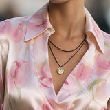 Elegant Satin Floral Blouse