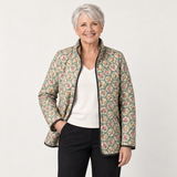 Harper - Vintage Floral Art Print Quilted Jacket