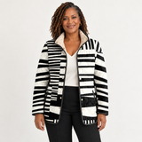 Willow - Black and White Abstract Quilted Jacket