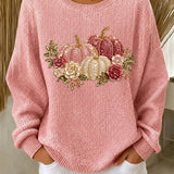 Lavinia | Halloween Casual Floral Round Neck Long Sleeve Sweatshirt