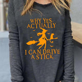 Beatriz | Halloween-Inspired Print Round Neck Long Sleeve Sweatshirt