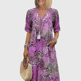 Yvonna™ | Elegant Floral Midi Dress