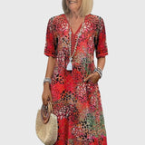 Yvonna™ | Elegant Floral Midi Dress
