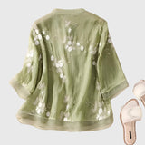 Edena | Elegant Top with Embroidered Flowers