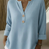 Anouk™ | Textured Button Sweater