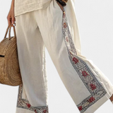 Tameric | Sophisticated Embroidered Raw Blouse & Wide Pants