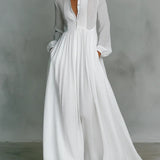 Barbara | Flowing Button-Front Maxi Dress