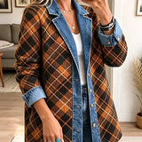 Naomi | Vintage Block-Print Denim Jacket