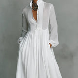 Barbara | Flowing Button-Front Maxi Dress