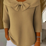 Sandra | Ribbed Sweater with Bow Detail