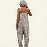 Jumpsuit - Refined, Bright Embroidered Flowers