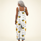 Jumpsuit - Luminous Wild Bees in White
