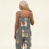 Jumpsuit - Gray jumpsuit with playful boho pattern in gray