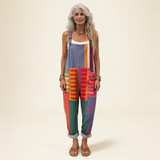 Jumpsuit - Artistically Colored Striped Bright in Multicolor