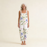 Jumpsuit - Delicate Floral Swan Motif