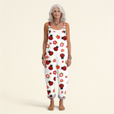 Jumpsuit - Glowing Ladybugs from Nature in White