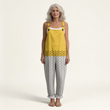 Jumpsuit - Graphic Contrast Points in Yellow