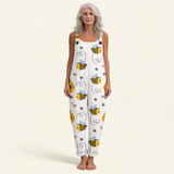 Jumpsuit - Luminous Wild Bees in White