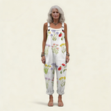 Jumpsuit - Bright Wild Flowers in Boho Style