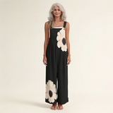 Jumpsuit - Elegant jumpsuit with contrasting floral pattern